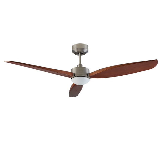 Ventilador IP20 Embat LED 19.8W 3000K Níquel satinado Marrón 627lm