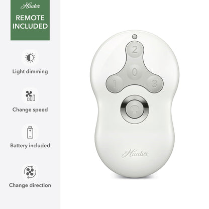 Hunter Fan Company Hunter 59242 Dempsey Deckenventilator für den Innenbereich, niedriges Profil, mit Licht, Weiß