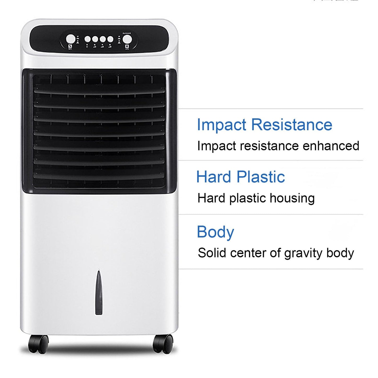 Ruhiger Kaltluftventilator, Schwingender Kühlgebläse mit Großer Wassertank, Lüfterkühler mit Fernbedienung, 7,5-Stunden-Timer
