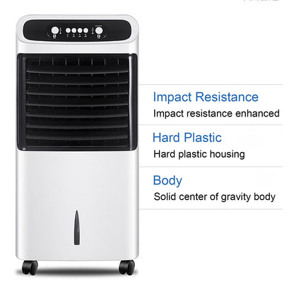 Ruhiger Kaltluftventilator, Schwingender Kühlgebläse mit Großer Wassertank, Lüfterkühler mit Fernbedienung, 7,5-Stunden-Timer