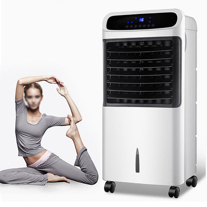 Ruhiger Kaltluftventilator, Schwingender Kühlgebläse mit Großer Wassertank, Lüfterkühler mit Fernbedienung, 7,5-Stunden-Timer