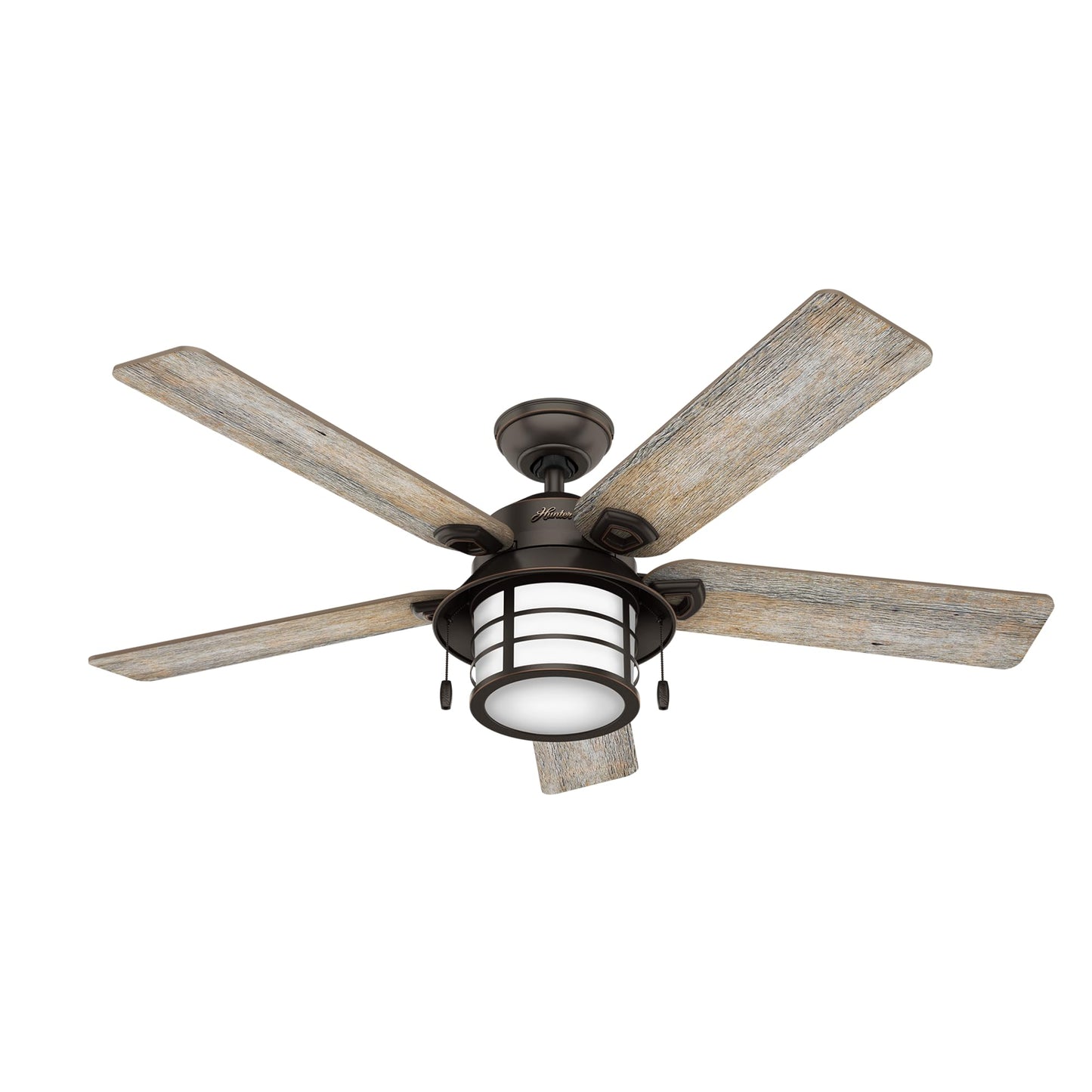 Hunter Fan Company, 59273, 54 inch Key Biscayne Onyx Bengal Indoor/Outdoor Ceiling Fan with LED Light Kit and Pull Chain
