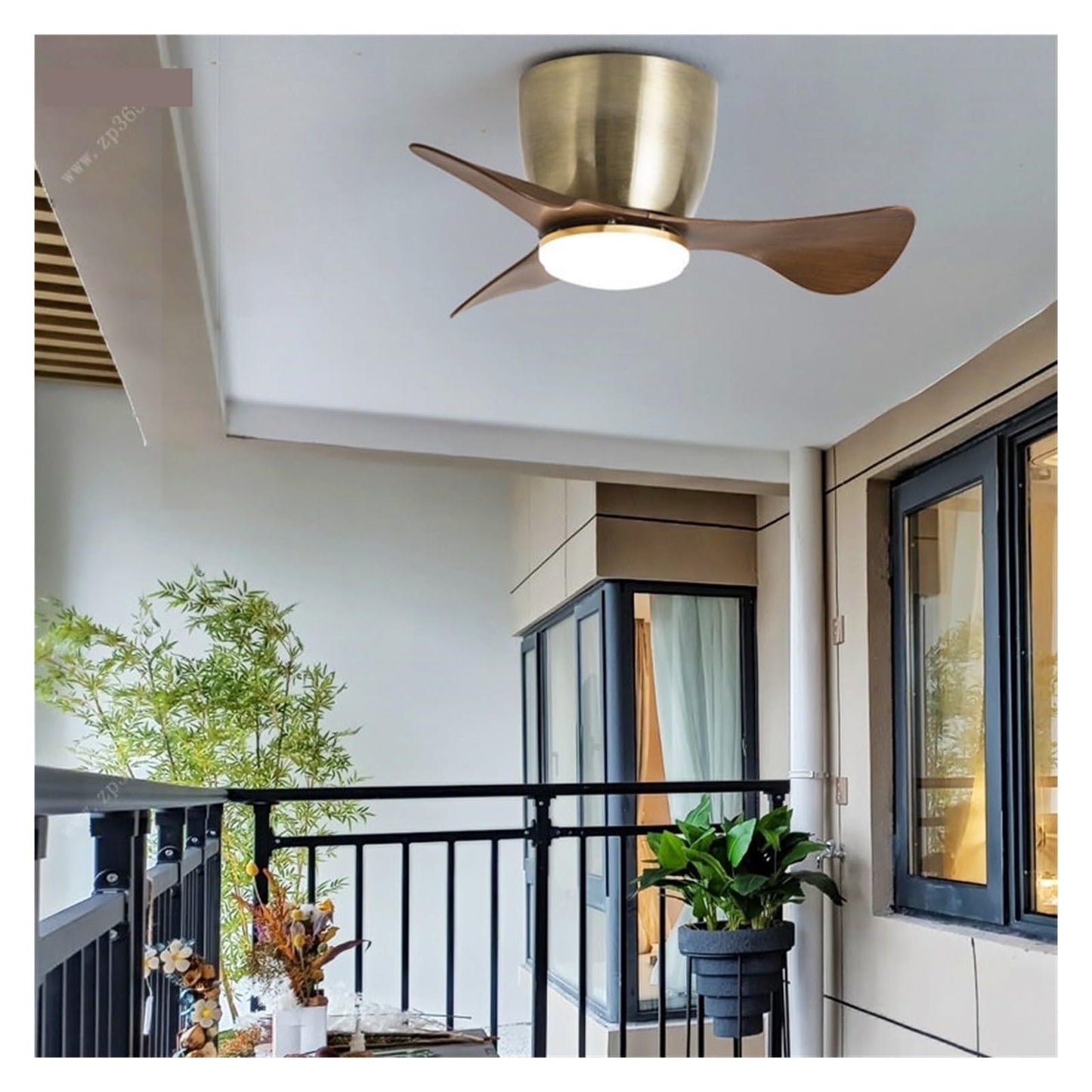 CCZRD 22 Zoll Deckenventilator mit Licht und Fernbedienung Mini Ventilator Indoor Outdoor Leise Beleuchtung angenehme Windgeschwindigkeit