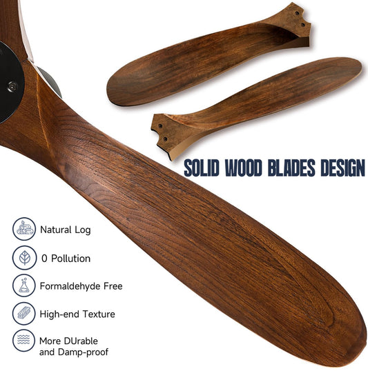 XCWIIE 82 Zoll Deckenventilator mit Licht Outdoor Feuchtigkeitsbeständig 3 Holzflügel Smart Ventilator Terrasse groß 203 cm